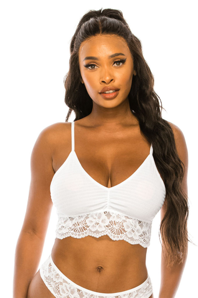 Bralette Liso Blanco con Encaje MINX BOUTIQUE