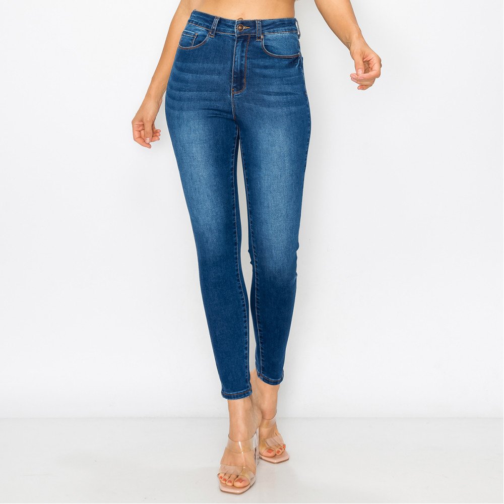  wax jean Pantalones de sarga de talle alto con realce