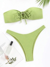Bikini 2PCS Strapless Verde Olivo