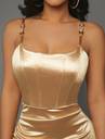Vestido Satin Dorado