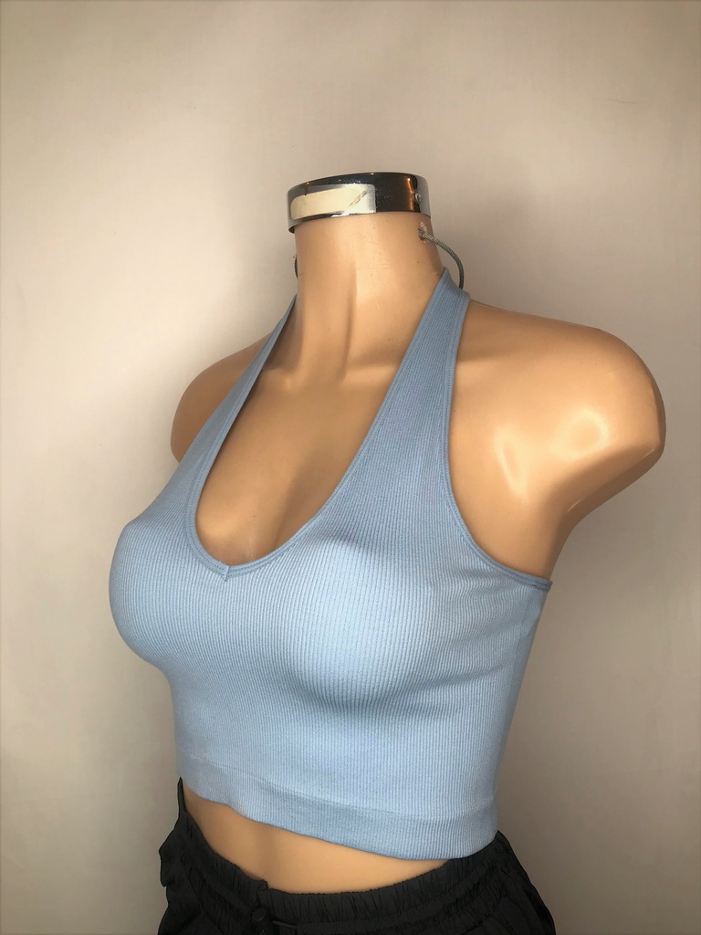 Crop Top Escote V Halter