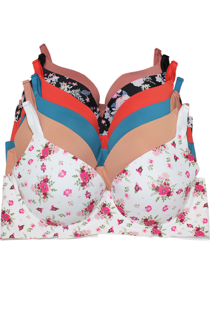 Brasier Floral y Liso con Cobertura