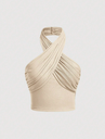 Top Beige de cuello Halter