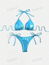 Bikini 2PCS Azul Metalico