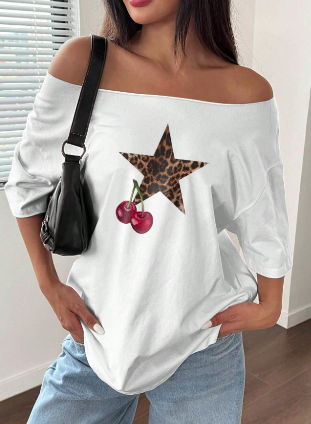 Camisa Blanca Estampada