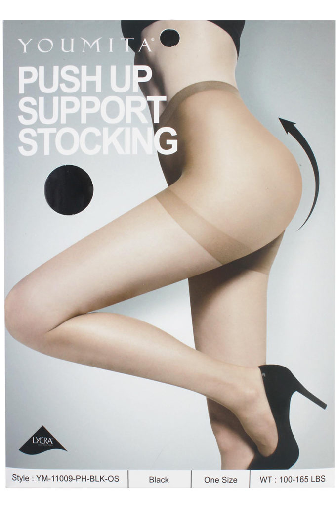 Pantimedia Negra Push Up Support Stocking