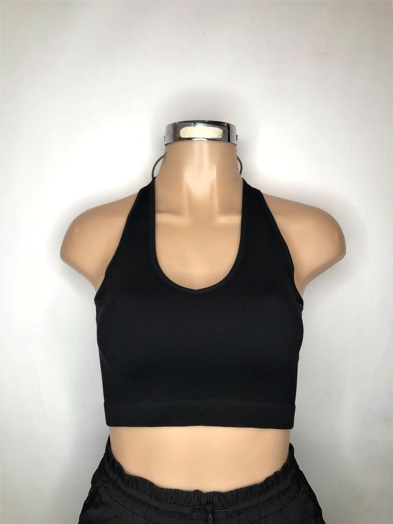 Crop Top Escote V Halter
