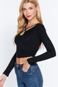 Blusa Negra con Abertura Frontal