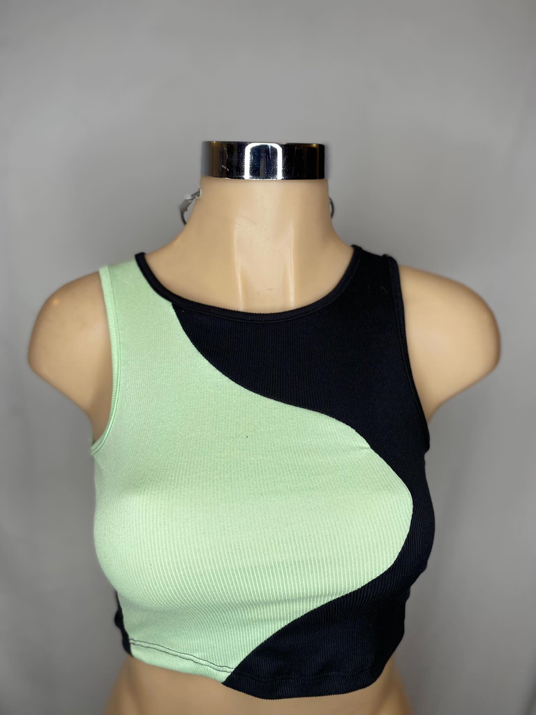 Blusa Cuello Halter Doble Color
