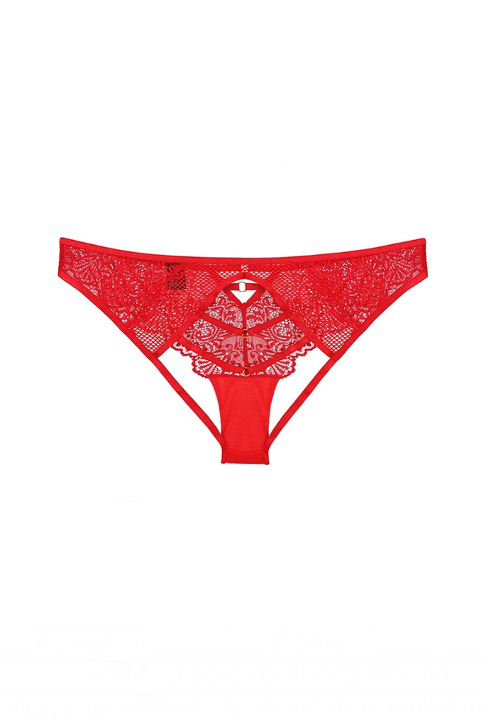 Tanga Roja Encaje Floral