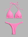 Bikini Rosa 2PCS Tanga Halter Triangle