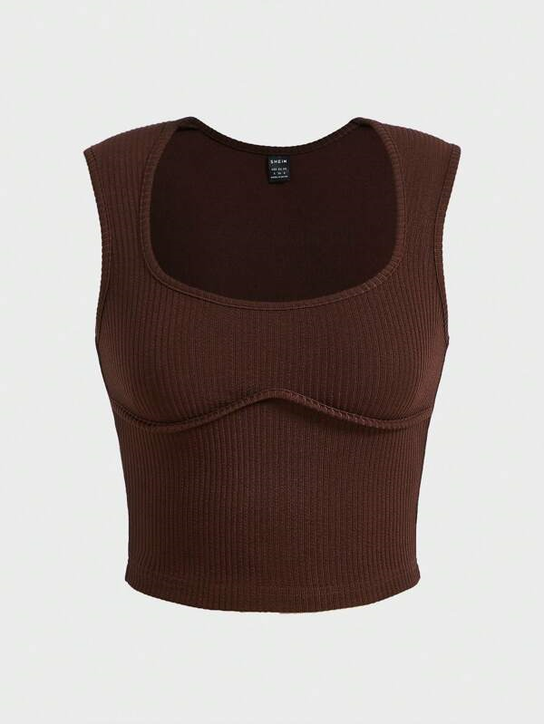 Crop Top Chocolate Brown