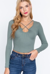 Blusa Verde con Abertura Frontal