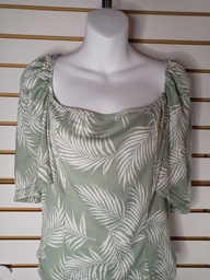 Blusa de Hombro con Estampado Planta