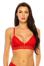 Bralette Rojo Triangular de Encaje