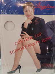 [Angelina 8001 CONTROL STOP] Pantimedia Blanca Support Panty M-L