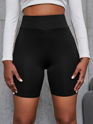 Short Biker Negro Cintura Ancha