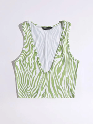 Crop Top Rayas Zebra Verde