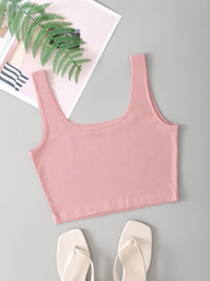 Crop Top Corto de Tirante Rosa Bebe