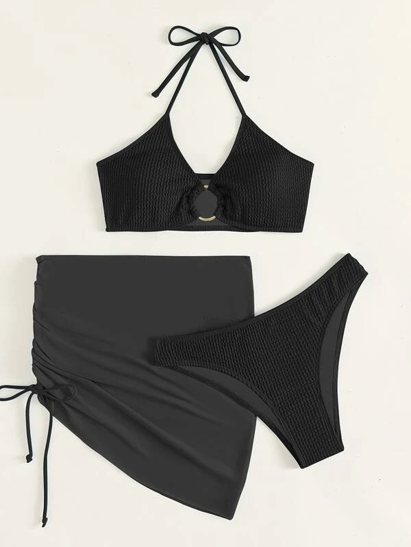 Set 3PCS Bikini Negro