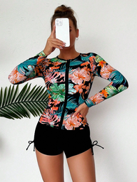 Camisa de Zipper Estampada sin Short