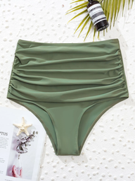 [SHEIN sw2111032462925255] Calzon Bikini Verde Corte Alto