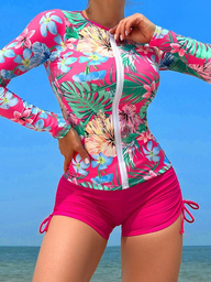 Camisa Zipper Estampada Rosa sin Short