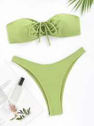 Bikini 2PCS Strappless Verde Olivo