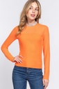 Blusa Naranja con Cuello de Brillos
