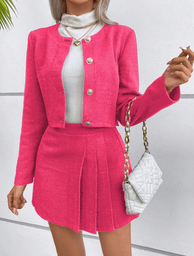 Conjunto Rosa Falda y Saco