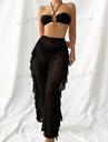 Set 3PCS Bikini Negro con Pantalon