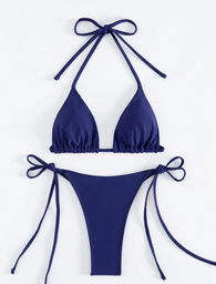 Bikini 2PCS Azul Basico Tanga