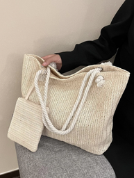 [sg2302022327726375 SHEIN] Bolso de Paja Minimalista