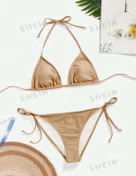 [sz2407155494452551 shein] Bikini 2PCS Caqui