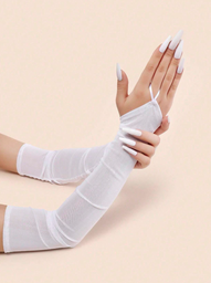 [sc2407111181236955 SHEIN] Guantes Transp Blancos