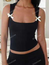 [sz2404027951153415 shein] Crop Negro con Blanco