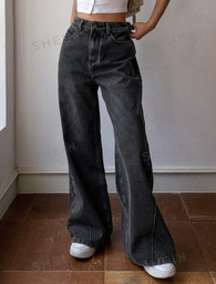 Pantalon Ancho Gris Obscuro