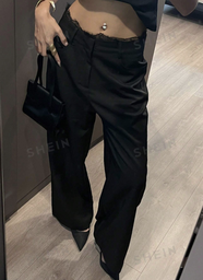 Pantalon Negro con Encaje