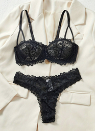 [si2408285888455270 shein] Set 2PCS Lenceria Negro