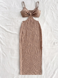 Vestido Cafe con Aberturas