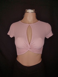 Blusa con Nudo Rosa T-186L